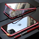 For iPhone 17 16 15 14 13 12 Pro Max Magnetic Adsorption Metal Case Glass Cover