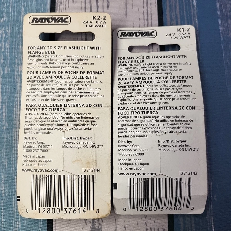 3 bombillas de linterna Rayovac Krypton K1 (2 paquetes) linternas 2D y 3D K1, K2 Foto 3 de 4