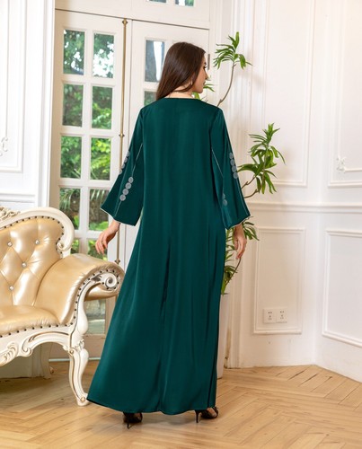 Dubai Muslim Long Maxi Dress Women Kaftan Turkey Islamic Robes Modest Dresses - Picture 16 of 75