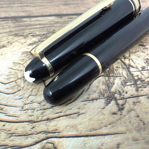 MONTBLANC MEISTERSTUCK 14K-585 NIB:M FOUNTAIN PEN VINTAGE BLACK GERMANY BOX A395 - 第 6/13 張圖片