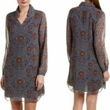 📚Cabi • Provincial Dress Floral Long Sleeve Shift Tunic Boho Dress - Size Small