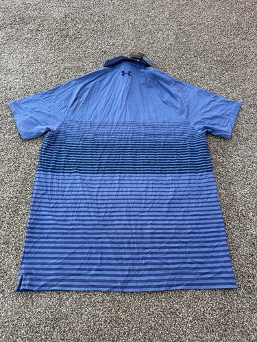 Under Armour Polo Mens L Blue Short Sleeve Casual Stretch Golf Golfer Men NWT - Picture 4 of 13