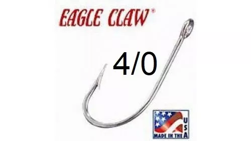 80 Eagle Claw Size 4/0 Sea Guard 250 O'Shaughnessy Fish Hooks