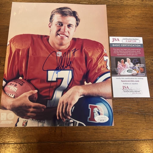 JOHN ELWAY "7" Denver Broncos Signed Autographed 8x10 Photo - JSA COA