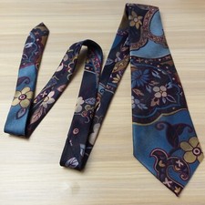 Neck Tie Men Blue Floral Classic Western Boho Hippy High End USA MARIO VALENTINO