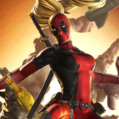 Lady Deadpool Deadpool | Garage Bausatz DIY Figur Statue BEMALT 3D Modell