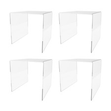4 Pack Acrylic Riser Display Platform 8 Inch Wide Clear Square One Piece Luci...