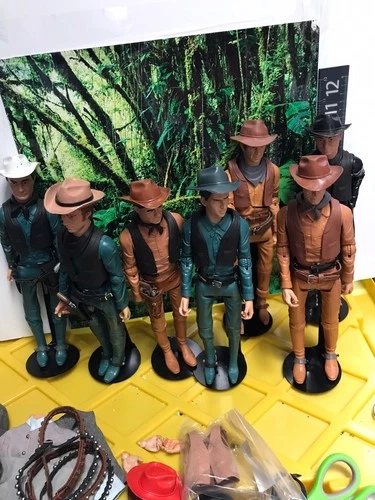 1/6 scale Marx Johnny West, Magnificent Seven figure bundle
