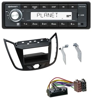 Continental USB MP3 AUX 1DIN Autoradio für Ford C-Max Kuga matt schwarz - Bild 1 von 4