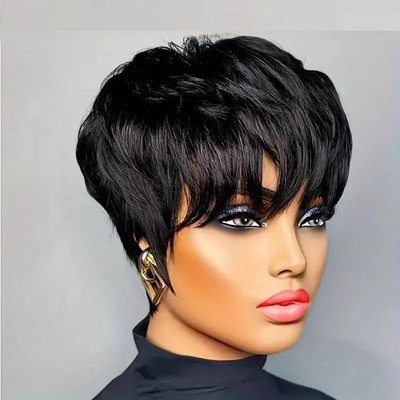 Pixie Cut Perücke Echthaar kurz Pixie Cut Perücken für schwarze Damen Echthaarperücken