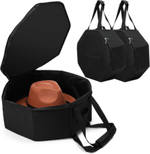 2 Pcs Cowboy Hat Box for Storage Collapsible Sturdy Cowboy Hat Case with Handle