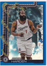 2025-26 Topps Holiday Basketball James Harden Blue Metallic Glitter Card