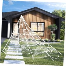 Halloween Spider Web Decorations Outdoor - 200" Giant Triangular Spider Web