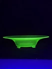 Vaseline Glass Bright Vintage Bowl Footed Carnival Glass Green Uranium