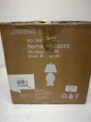Jonathan Y Penelope 22 in. Green/White Chinoiserie Classic LED Table Lamp