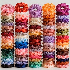 20 pcs Women's/Girls 4" Silky Satin Hair Scrunchies Pony Tails