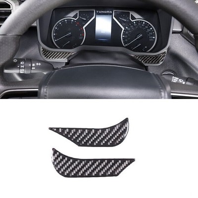 2x Echte Kohlefaser Cluster Panel Aufkleber Trim für Toyota Tundra 2022-2023