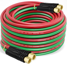 Oxygen Acetylene Hose, 1/4-Inch 50 Feet Twin Welding Hose with 9/16"-18 B Fitt