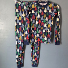 Hanna Andersson Pajama Set Kids Size 14/160 CM Multicolor Holiday Trees Cozy PJs