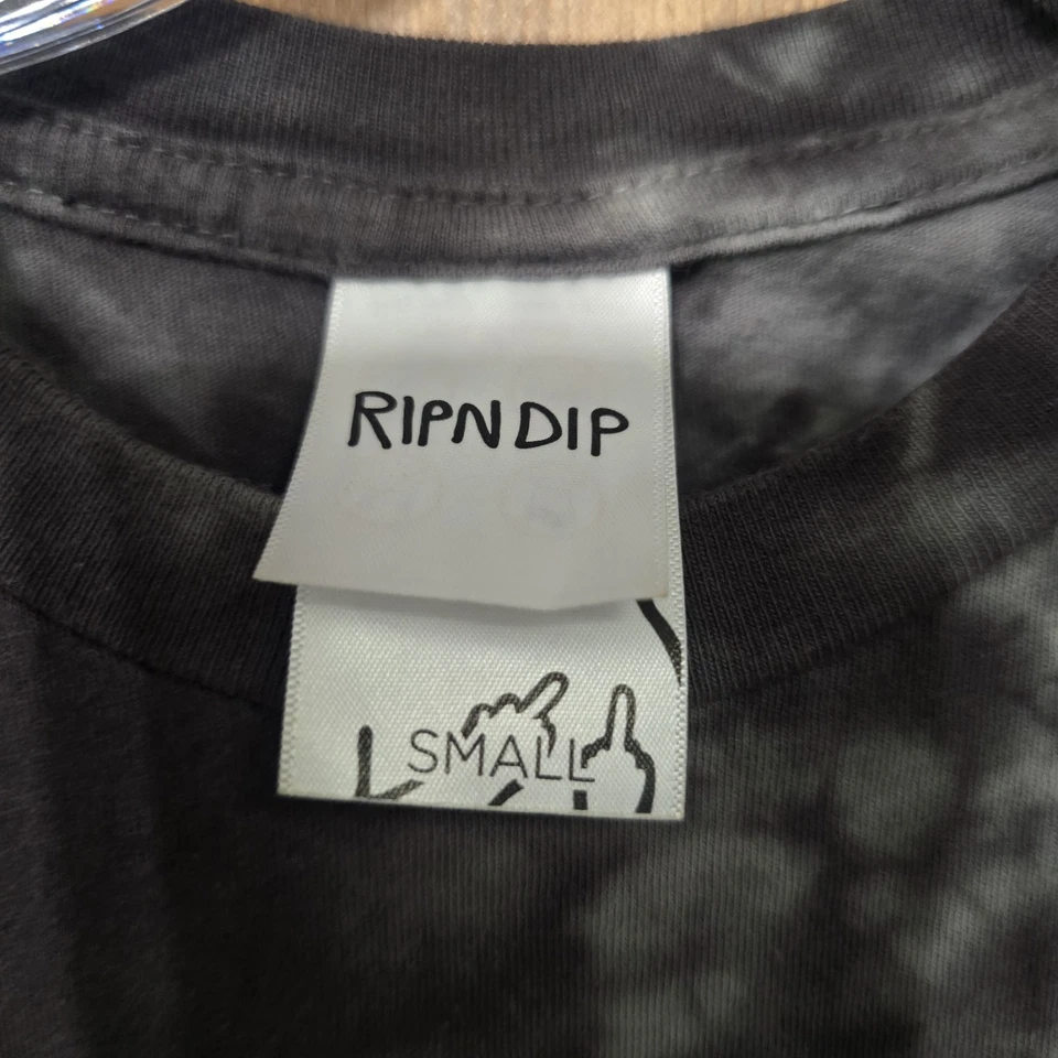RIPNDIP T-Shirt Men Size S Gray Pocket Tee Lord Nermal Cat Graphic Streetwear - Image 2 of 4
