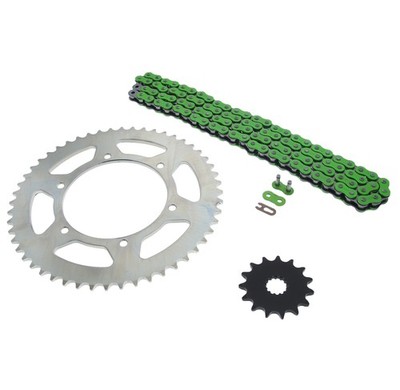 1999-2014 Yamaha YZ250 Green Non O Ring Chain & Sprocket Silver 15/52 120L