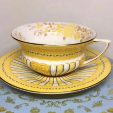 Wedgwood Harlequin Yellow Ribbon Tea Cup Saucer
