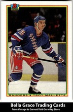 1990-91 Bowman #219 Troy Mallette New York Rangers Rookie NHL Hockey