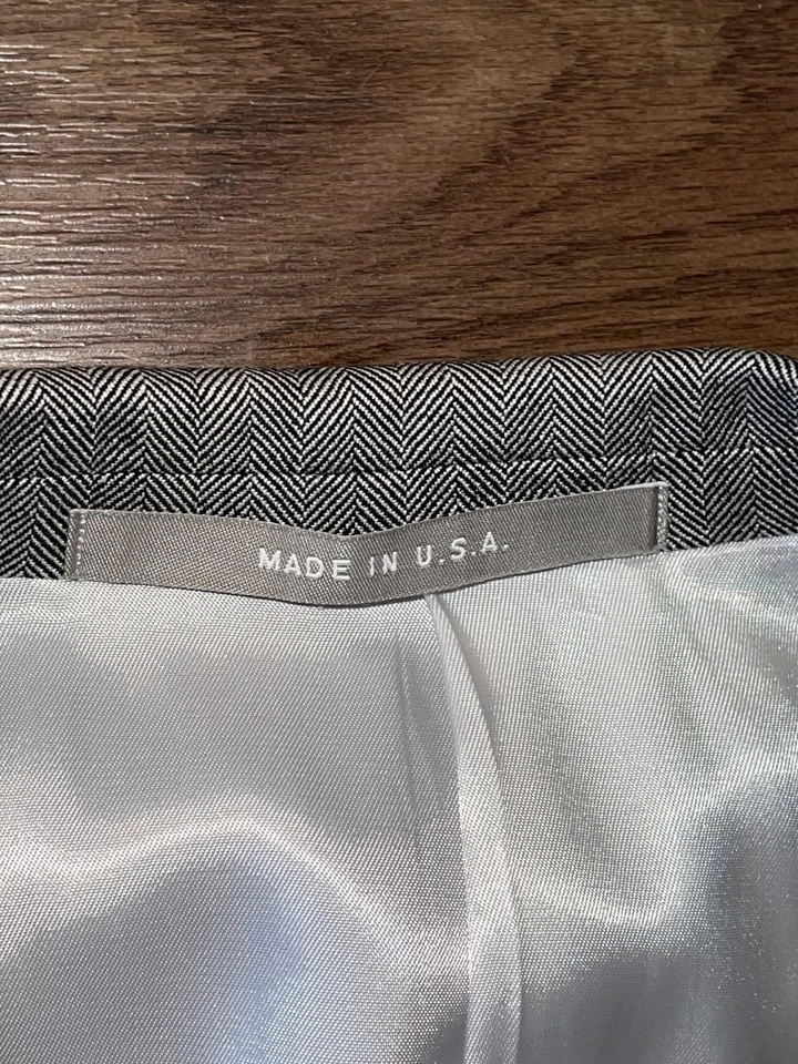Abrigo deportivo Hickey Freeman para hombre 42 regular gris espiga lana seda EE. UU. Foto 2 de 4