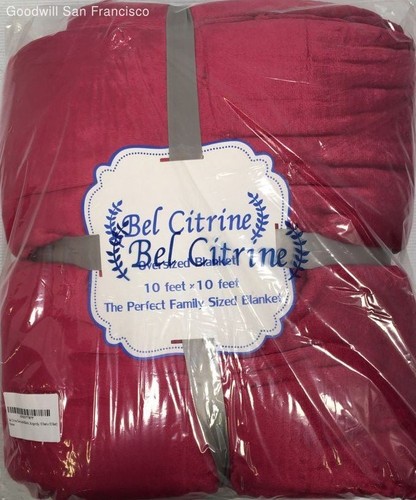 New Bel Citrine Burgundy Oversize Family Blanket Size 10 Feet By 10 Feet Sealed