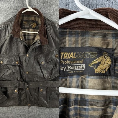 VTG Belstaff England Trialmaster Professional Waxed Jacket Black Lightning Zip