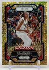 Tina Charles 2024 Panini Prizm Monopoly WNBA #36 Gold Millionair Shimmer /500