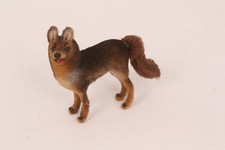 Wagner Hund Sch&auml;ferhund beflockt braun 40er 50er Jahre vintage Figur Spielzeug