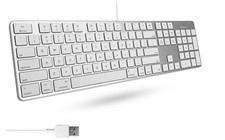 Macally Ultra-Slim prem Wired Keyboard with Number Keypad for Apple Mac