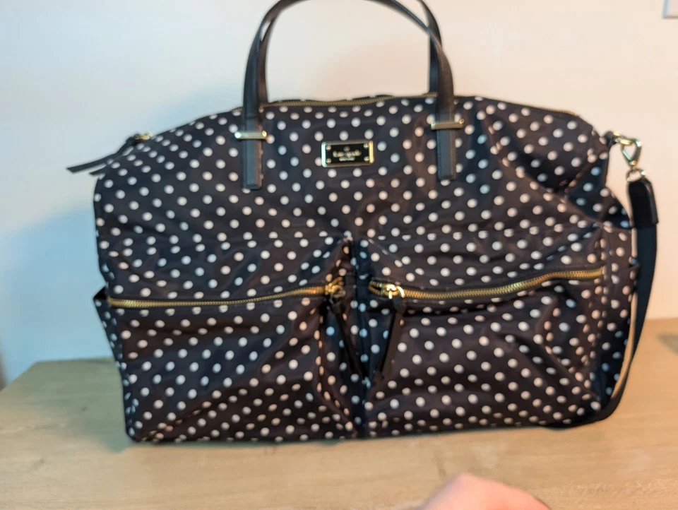 Bolso de Mano Kate Spade Lunares Fin de Semana Noche Grande Nylon Bolsa de Viaje Foto 2 de 4