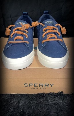 Sperry Women's Crest Vibe Linen Sneaker Navy