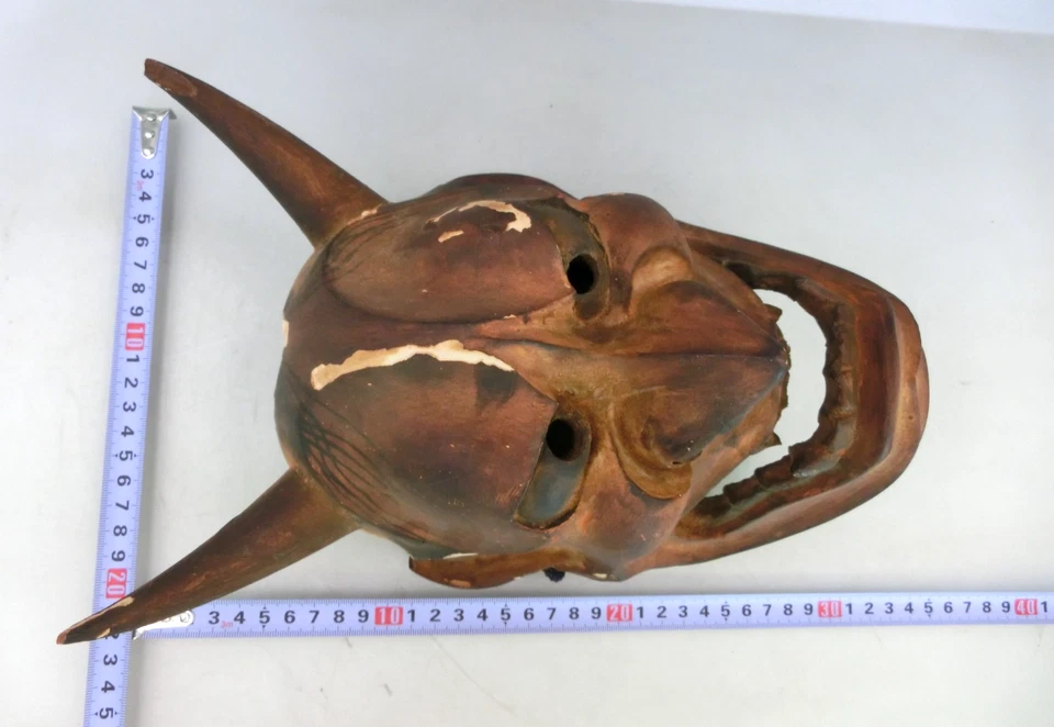 Máscara Kagura de madera japonesa vintage Hannya cara de mujer enojada máscara Demonio Noh #4 Foto 4 de 4