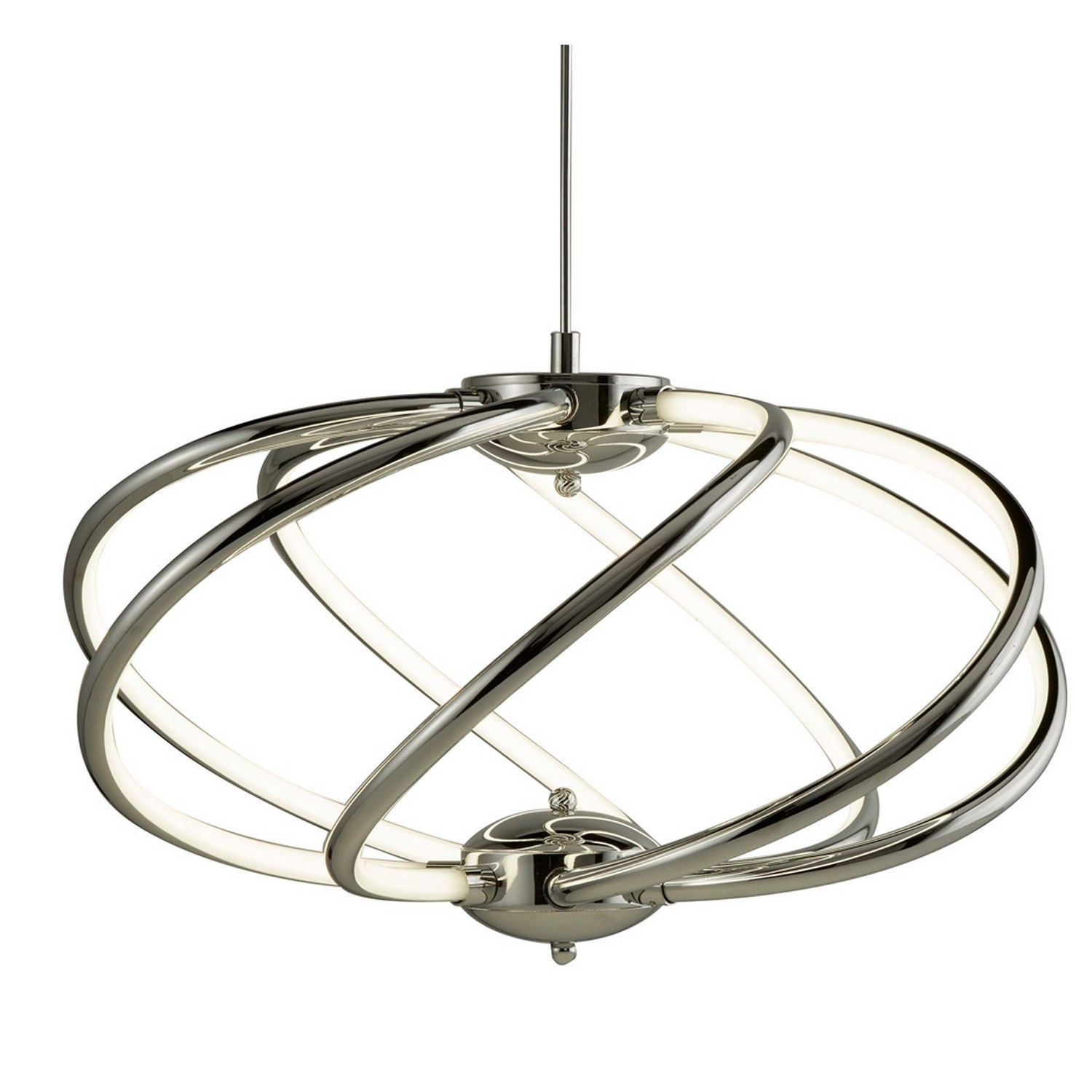 7 Curved Arm LED Ceiling Pendant Light Lamp Chrome Finish Decorative Lighting