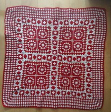 Granny Square Kuscheldecke 130x130cm Häkeldecke Patchwork Hippie 70er 