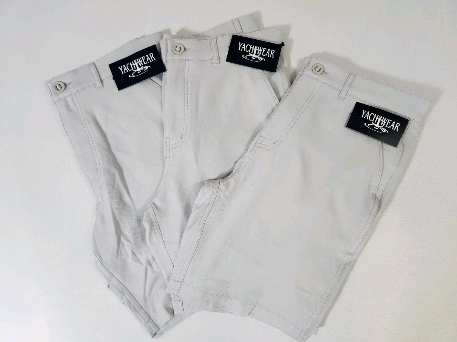 Yacht-Wear Mens LOT OF 3 Shorts 30 Silver NWT Exuma Walkshorts Zip Pockets