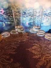 Vintage Anchor Hocking Hawthorne Country Accents Tall Glass Cups Set Of 8