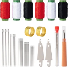 ZMLLAYE 37Pcs Big Eye Steel Sewing Needles Kit - Stainless for...