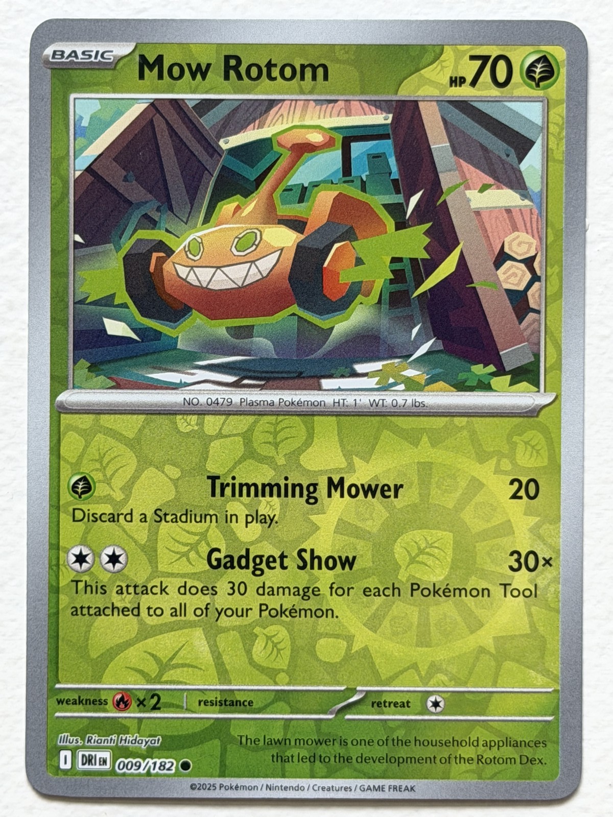 Mow Rotom 9/182 Destined Rivals Common Reverse Holo Near Mint Pokemon