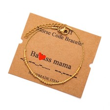 Mom Gifts for Women Mama Morse Code Bracelets for Women Inspirational Mother's T