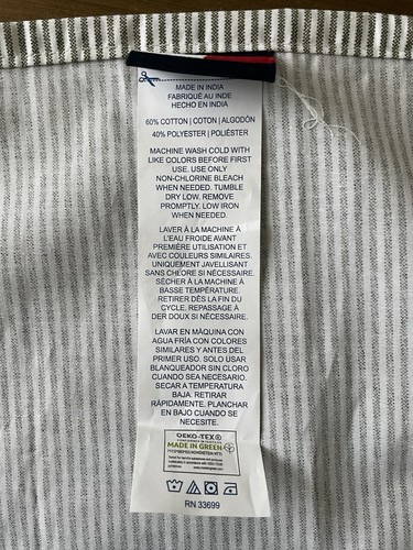 Tommy Hilfiger Pin Stripe Oxford Nautical Preppy Flat Sheet King/Queen New - Picture 6 of 7