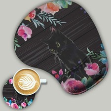 2 Pack Gaming Mouse Pad and Coaster,Ergonomic Mouse Pad with Wrist Support Ge...