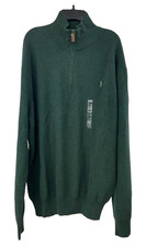 Polo Ralph Lauren Green Long Sleeve Zip 3/4 Sweater Men's Pima Cotton Size XL