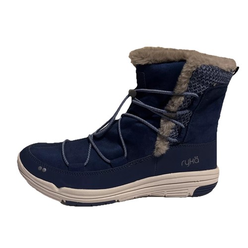 Women’s Ryka Boots Faux Fur Lined Water Resistant Blue Gray Aubonne NWOB Sz 10 - Picture 4 of 13