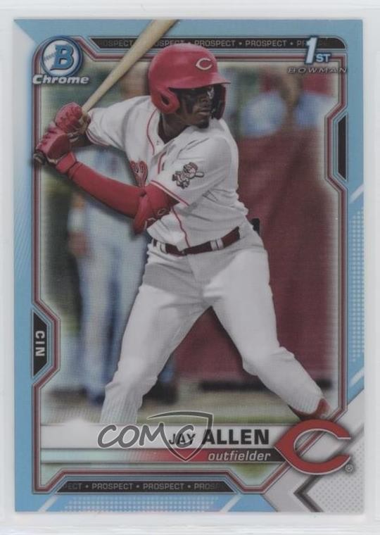 2021 Bowman Draft Chrome Sky Blue Refractor Jay Allen #BDC-11 12in