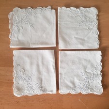 Vintage Embroidered White Luncheon Napkins Se...