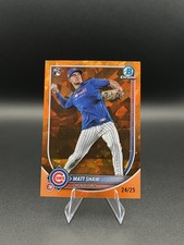 2025 Bowman Chrome Sapphire - Matt Shaw #46 - Orange /25 (RC) Image Variation